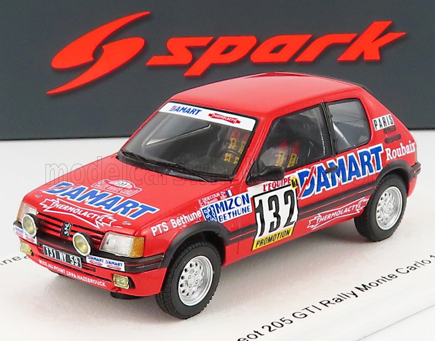 PEUGEOT 205 GTI N132 RALLY MONTECARLO 1986 F.DELECOUR - A.C.PAUWELS, RED