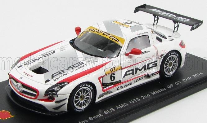 MERCEDES-BENZ SLS AMG GT3 #6 2ND GT CUP MACAU GP (2014) R.VAN DER ZANDE, WHITE