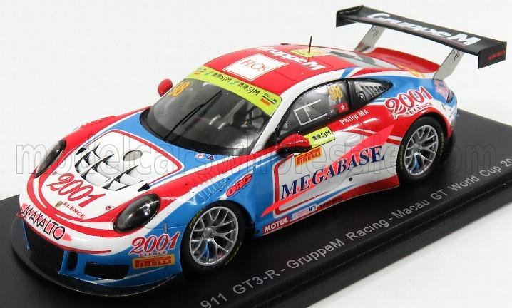 PORSCHE 911 991 GT3 N98 MACAU GT WORLD CUP (2016) MA CHING JEUNG PHILIP, BLUE RED YELLOW