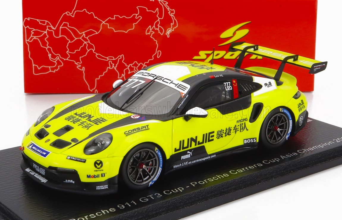 PORSCHE 911 991-2 GT3 TEAM JUNGIG #777 CHAMPION ASIA PORSCHE CARRERA CUP SEASON (2022) L.YE, YELLOW BLACK