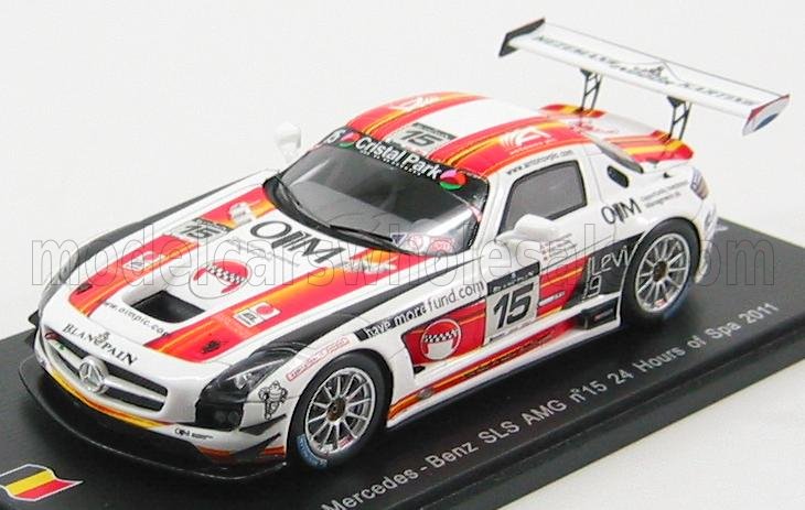 MERCEDES-BENZ SLS AMG N15 24H SPA (2011) K.WAUTERS - A.KUMPEN - M.HEZEMANS, WHITE RED YELLOW