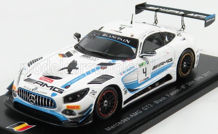 MERCEDES BENZ GT-S AMG GT3 TEAM BLACK FALCON N4 8TH 24H SPA (2017) L.STOLZ - A.CHRISTODOULOU - Y.BUURMAN, WHITE