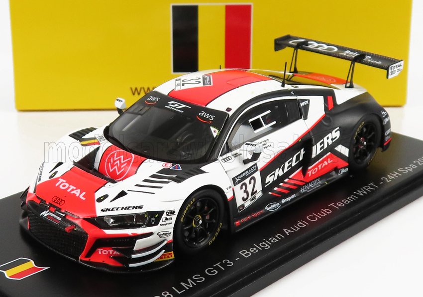 AUDI R8 LMS GT3 TEAM BELGIAN AUDI CLUB WRT N32 24H SPA (2020) E.MORTARA - C.WEERTS - F.STIPPLER, WHITE ORANGE BLACK