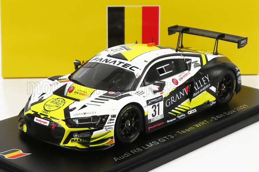 AUDI R8 LMS GT3 TEAM WRT N31 24H SPA (2021) R.TOMITA - F.BIRD - V.ERIKSEN, WHITE BLACK YELLOW