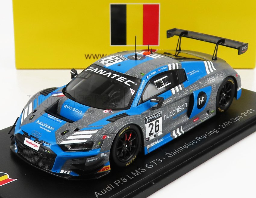 AUDI R8 LMS GT3 TEAM AUDI SPORT SAINTELOC RACING N26 24H SPA (2021) J.GREEN - F.HUTCHISON - A.TAMBAY, LIGHT BLUE GREY
