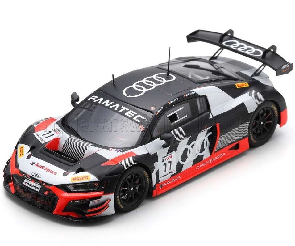 AUDI R8 LMS GT3 EVO II TEAM AUDI SPORT COMTOYOU #11 8TH 24H SPA (2023) C.HAASE - G.MAGNUS - F.VERVISCH, SILVER BLACK RED