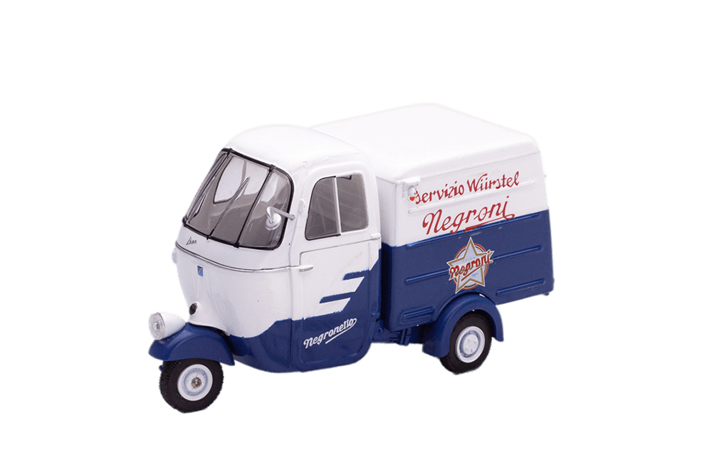PIAGGIO APE AC2 FURGONE PUBBLICITARIO 1960 БЕЛЫЙ С СИНИМ