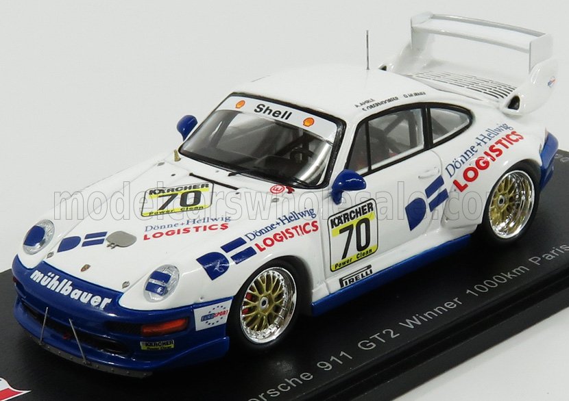 PORSCHE 911 993 GT2 N70 1000KM PARIS (1995) P.OBERDORFER - D.HUBNER, WHITE BLUE