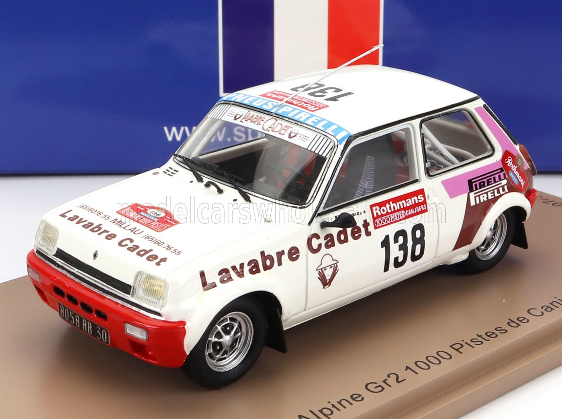 RENAULT R5 ALPINE TURBO GR.2 N138 RALLY 1000 PISTES DE CANJUERS (1983) D.AURIOL - J.Y.TISSIOT, WHITE RED