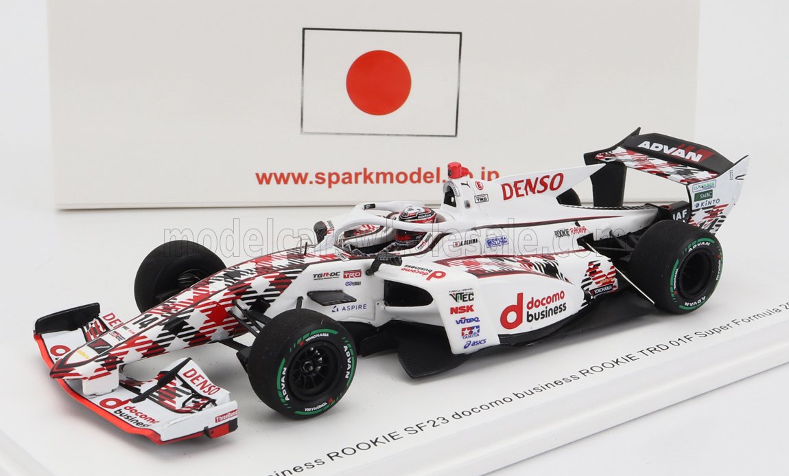 DALLARA SF23 TOYOTA TRD01F TEAM DENSO ROOKIE RACING #14 SUPER FORMULA SEASON (2023) KAZUYA OSHIMA, WHITE RED BLACK