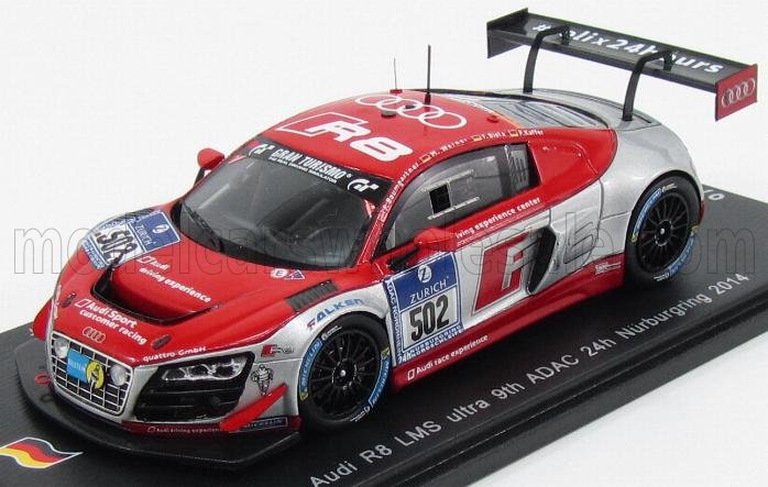 AUDI R8 LMS ULTRA TEAM AUDI RACE EXPERIENCE N502 24H NURBURGRING (2014) F.BAUMGARTNER - M.WERNER - F.BIELA - P.KAFFER, RED SILVER