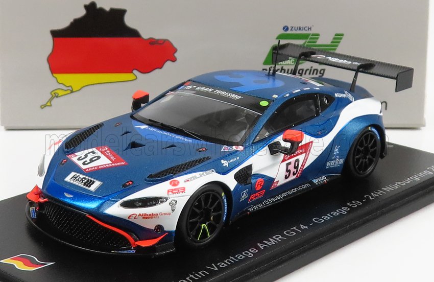 ASTON MARTIN VANTAGE GT4 TEAM AMR N59 24H NURBURGRING (2020) A.WEST - C.GOODWIN - D.TURNER - J.ADAM, BLUE WHITE BLACK
