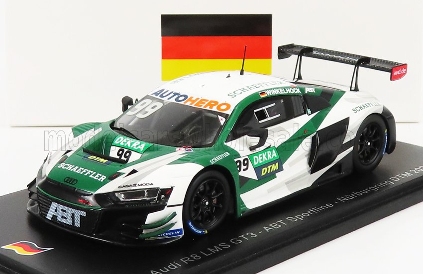 AUDI R8 LMS GT3 TEAM ABT SPORTLINE N99 DTM NURBURGRING (2021) M.WINKELHOCK, GREEN WHITE