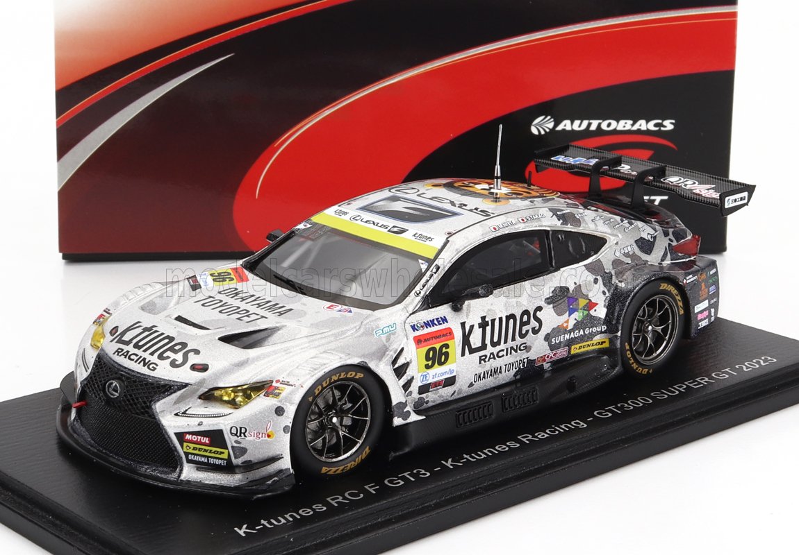 LEXUS RC F GT3 TEAM K-TUNES RACING #96 GT300 CLASS SUPER GT (2023) M.NITTA - S.TAKAGI, WHITE SILVER