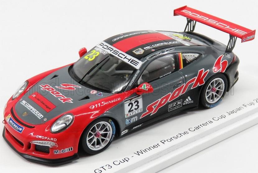 PORSCHE 911 991 GT3 N23 WINNER PORSCHE CARRERA CUP FUJI (2017) P.HAMPRECHT, RED GREY BLACK