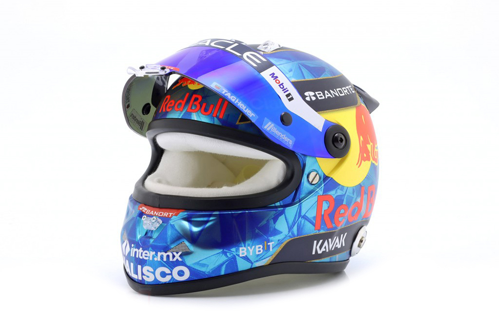 HELMET SERGIO PEREZ RED BULL RACING #11 MONACO GP 2023 / ШЛЕМ СЕРХИО ПЕРЕСА РЕД БУЛЛ РЕЙСИНГ (РАЗМЕРЫ 15 х 11 х 10 см)