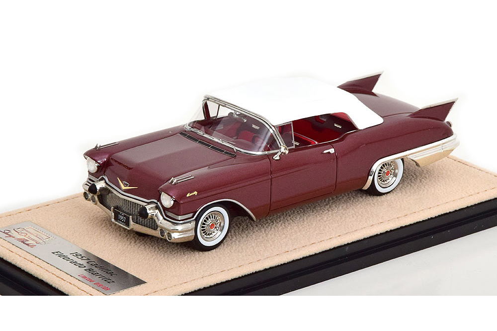 CADILLAC ELDORADO BIARRITZ CONVERTIBLE 1957 DARK RED METALLIC/WHITE (LIMITED EDITION 109 PCS) / КАДИЛЛАК ЭЛЬДОРАДО КРАСНЫЙ
