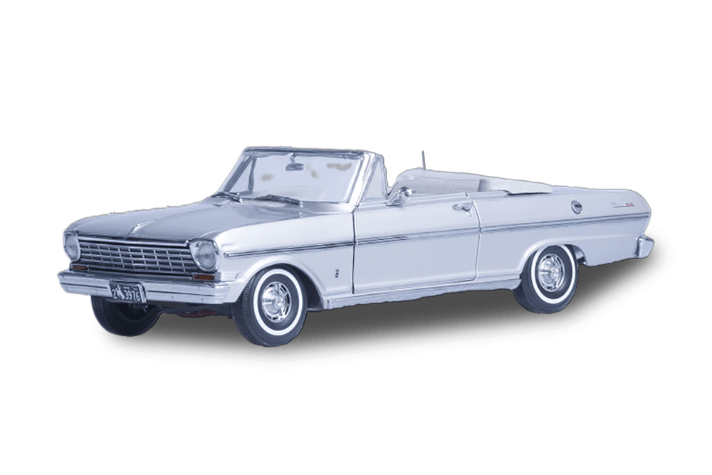 CHEVROLET NOVA OPEN CONVERTIBLE 1963 SATIN SILVER СЕРЕБРИСТЫЙ