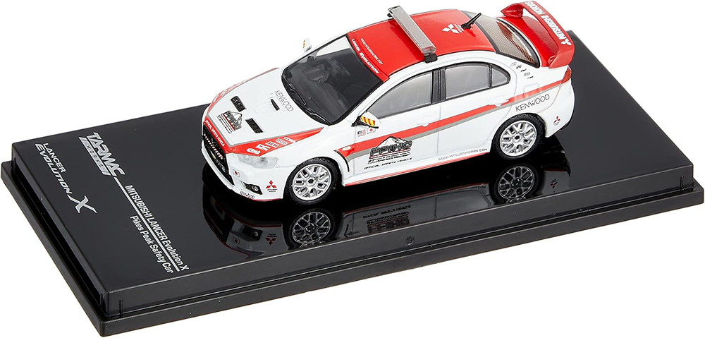 MITSUBISHI LANCER EVO X PIKES PEAK SAFETY CAR БЕЛЫЙ С КРАСНЫМ (ДЛИНА МОДЕЛИ 6-10 СМ)