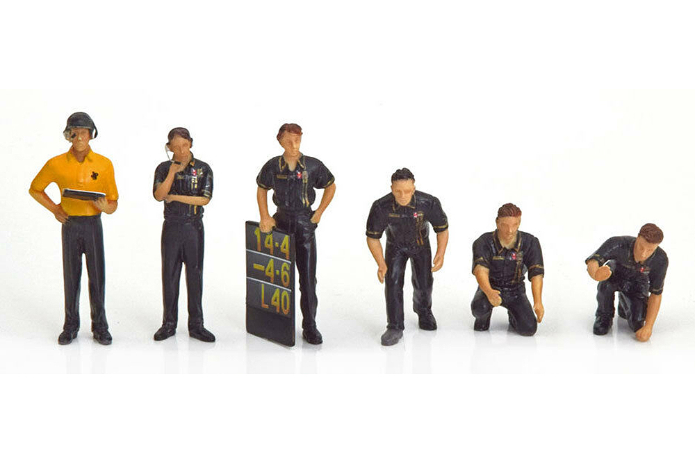 FIGURINES PIT CREW  JPS TEAM LOTUS 1977 (SET OF 6) | НАБОР ФИГУРОК JPS LOTUS КОМАНДЫ ФОРМУЛА 1 ЛОТУС