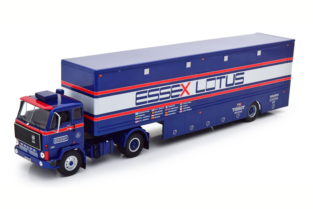 VOLVO F89 RACE TRANSPORTER С ПОЛУПРИЦЕПОМ ESSEX LOTUS TEAM F1 1980  / VOLVO F89 ГОНОЧНЫЙ ТРАНСПОРТЕР С ПОЛУПРИЦЕПОМ ESSEX LOTUS TEAM F1 1980