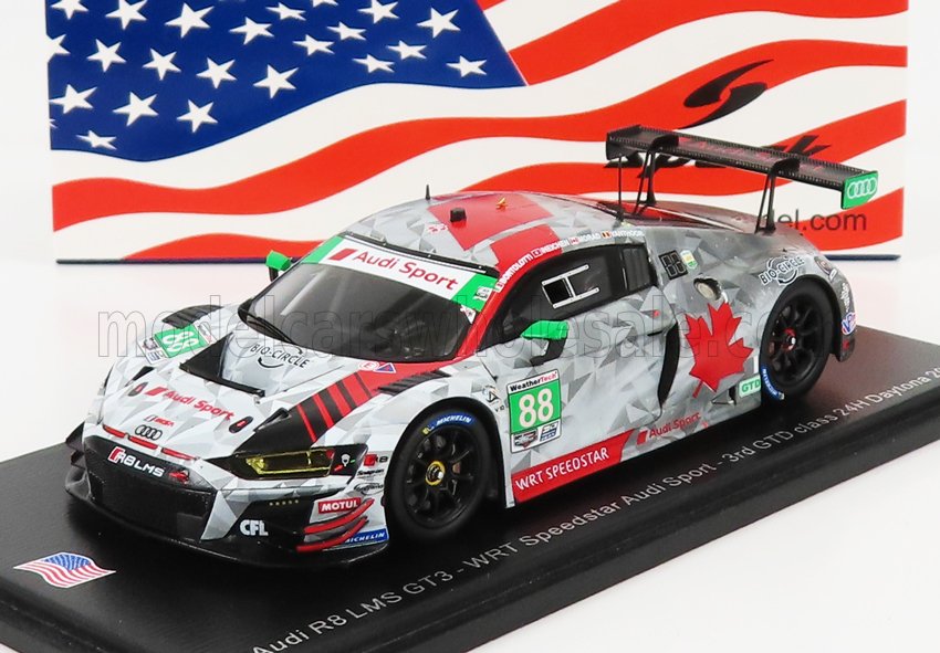AUDI R8 LMS GT3 TEAM WRT SPEEDSTAR AUDI SPORT N88 3RD GTD CLASS 24H DAYTONA (2020) M.BORTOLOTTI - R.INEICHEN - D.MORAD - D.VANTHOOR, WHITE GREY RED