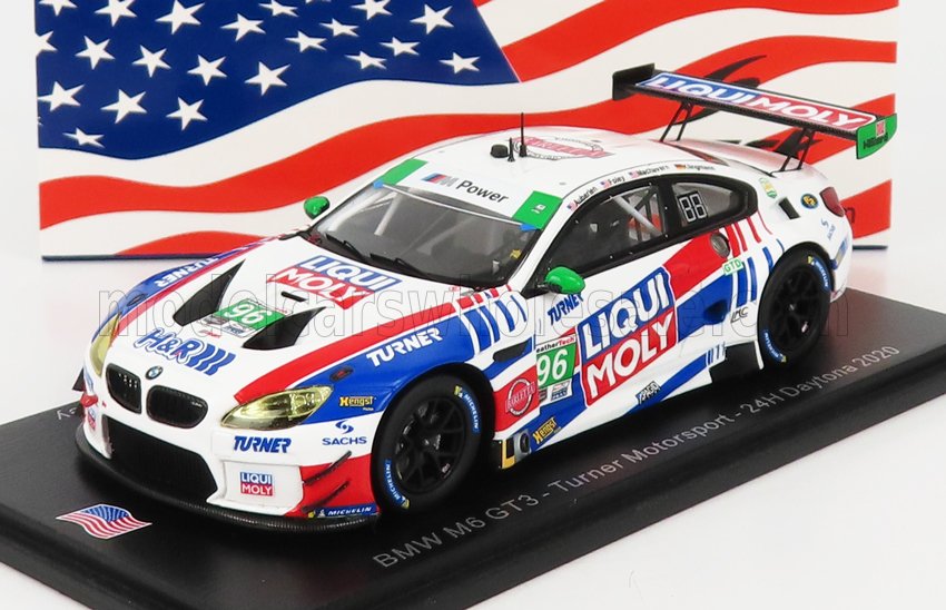 BMW 6-SERIES M6 GT3 TEAM TURNER MOTORSPORT LIQUI MOLY N96 24H DAYTONA (2020) J.KLINGMANN - D.MACHAVERN - B.AUBERLEN - R.FOLEY, WHITE RED BLUE