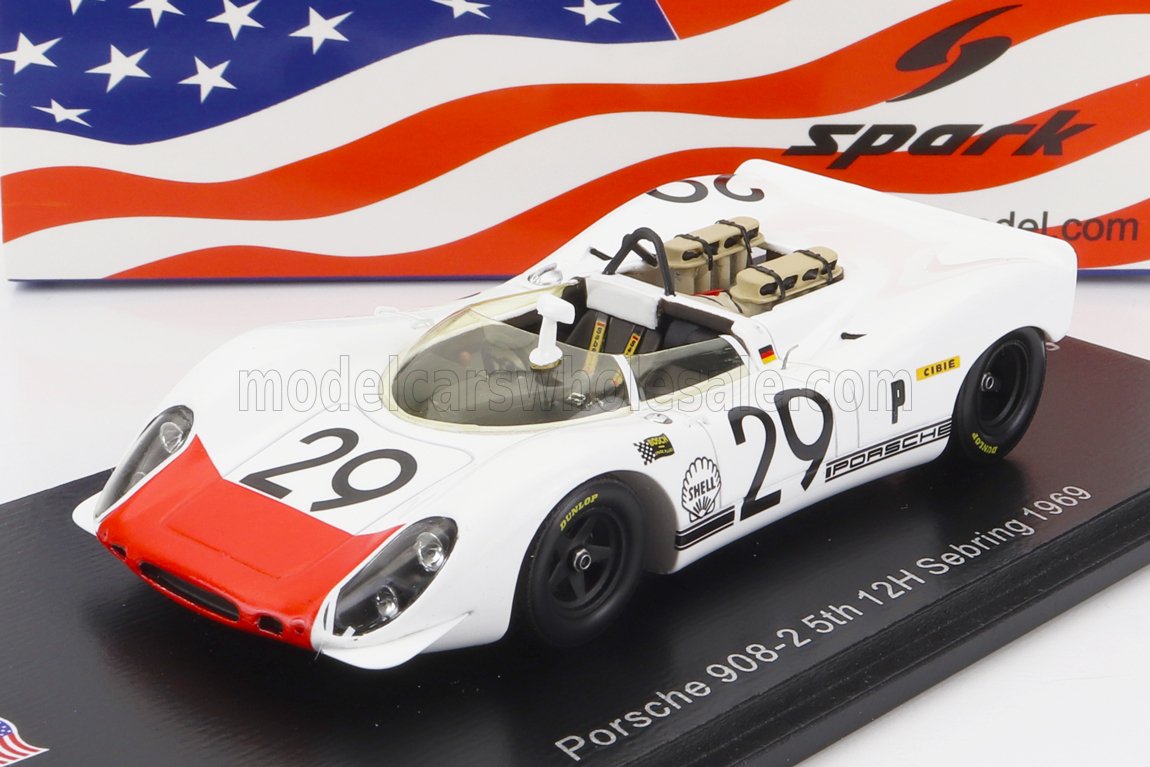 PORSCHE 908/2 #29 5-TH 12H SEBRING1969 WHITE/RED