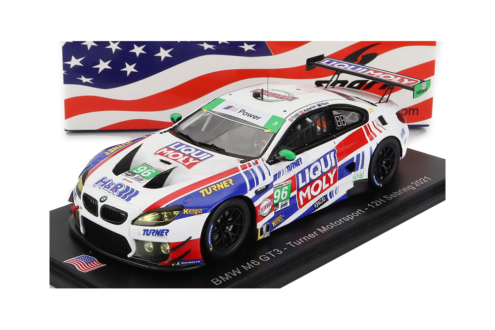 BMW 6-SERIES M6 GT3 TEAM TURNER MOTORSPORT N96 12H SEBRING (2021) B.AUBERLEN - R.FOLEY - A.READ, WHITE