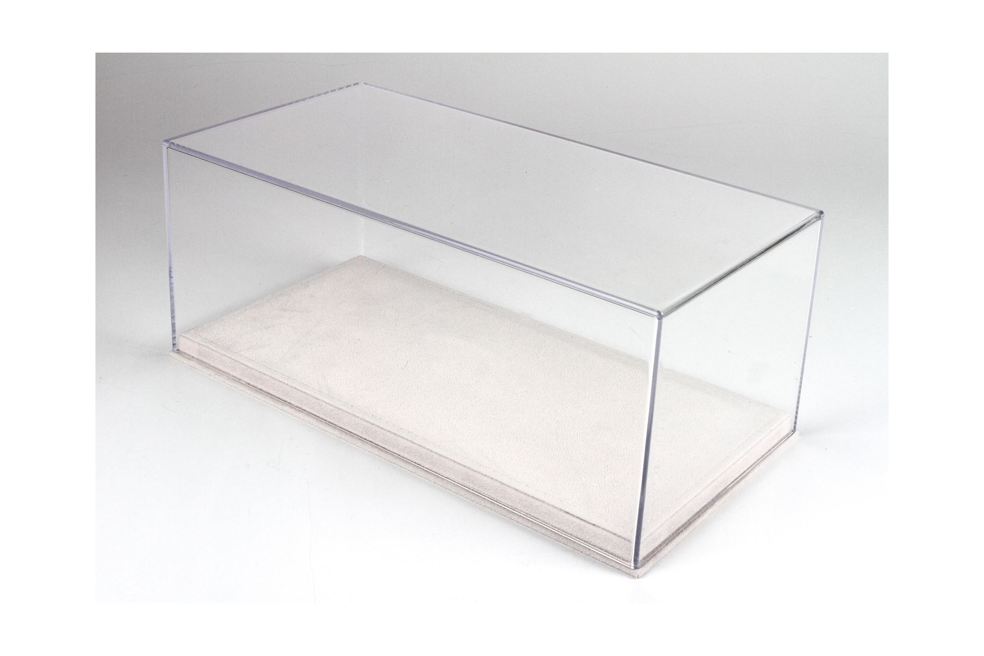 DISPLAY CASE WITH ALCANTARA BASE WHITE WHITE STITCHING / БОКС ББР 1:1