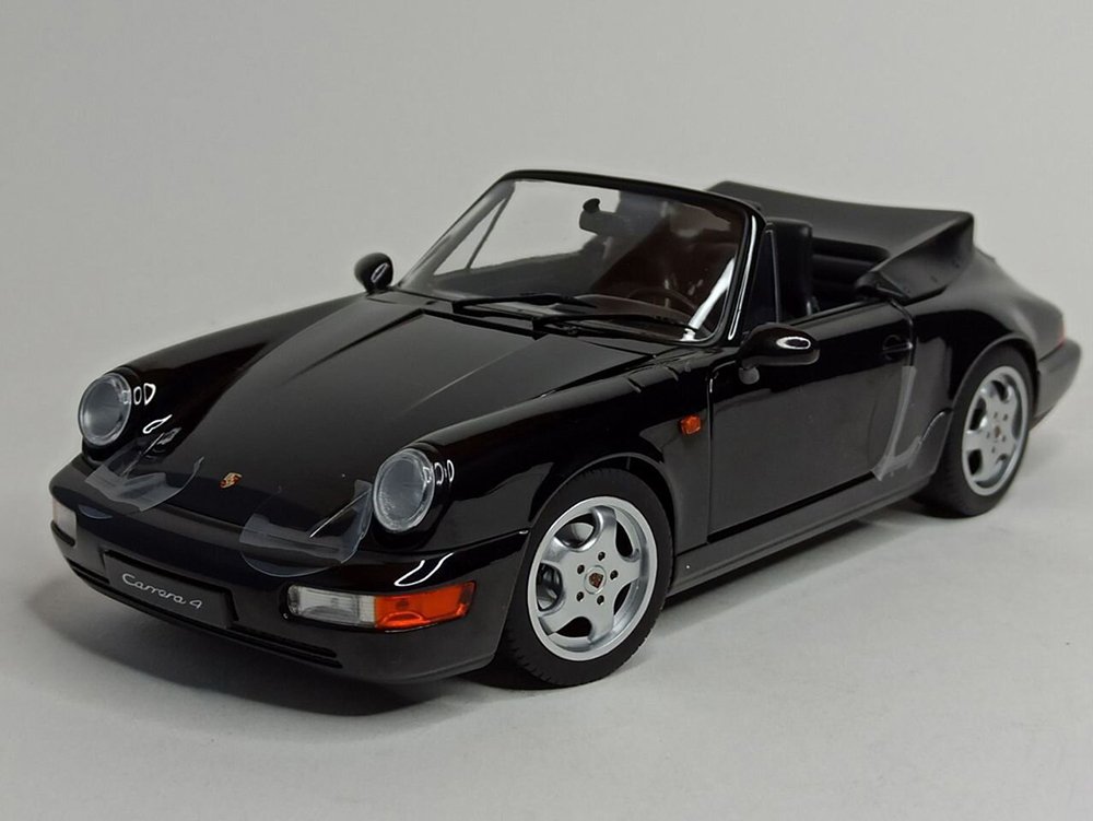 PORSCHE 911 CARRERA 4 CABRIO 1990 BLACK NOREV 1:18