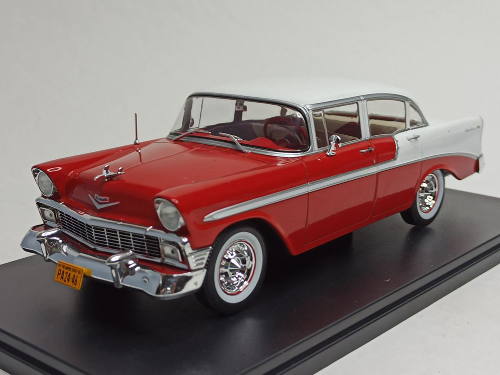CHEVROLET BEL AIR 4DOOR SEDAN 1956 WHITE BOX 1:24
