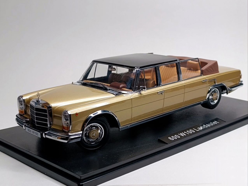 MERCEDES 600 LWB W100 LANDAULET 1964 GOLD 1:18