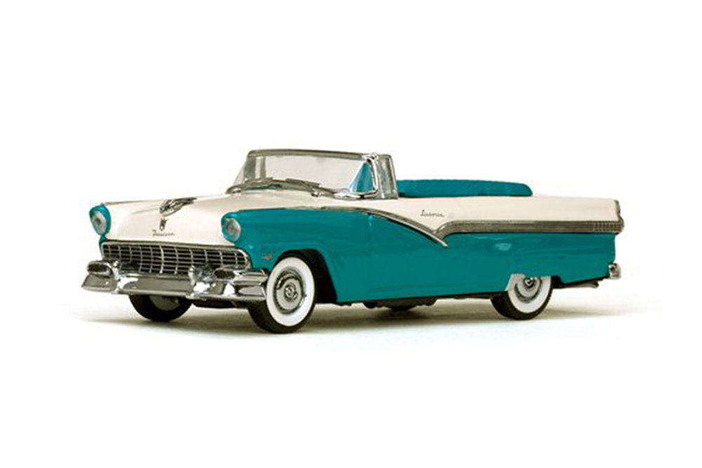 FORD FAIRLANE CONVERTIBLE 1956 PEACOCK BLUE/ COLONIAL WHITE ГОЛУБОЙ С БЕЛЫМ