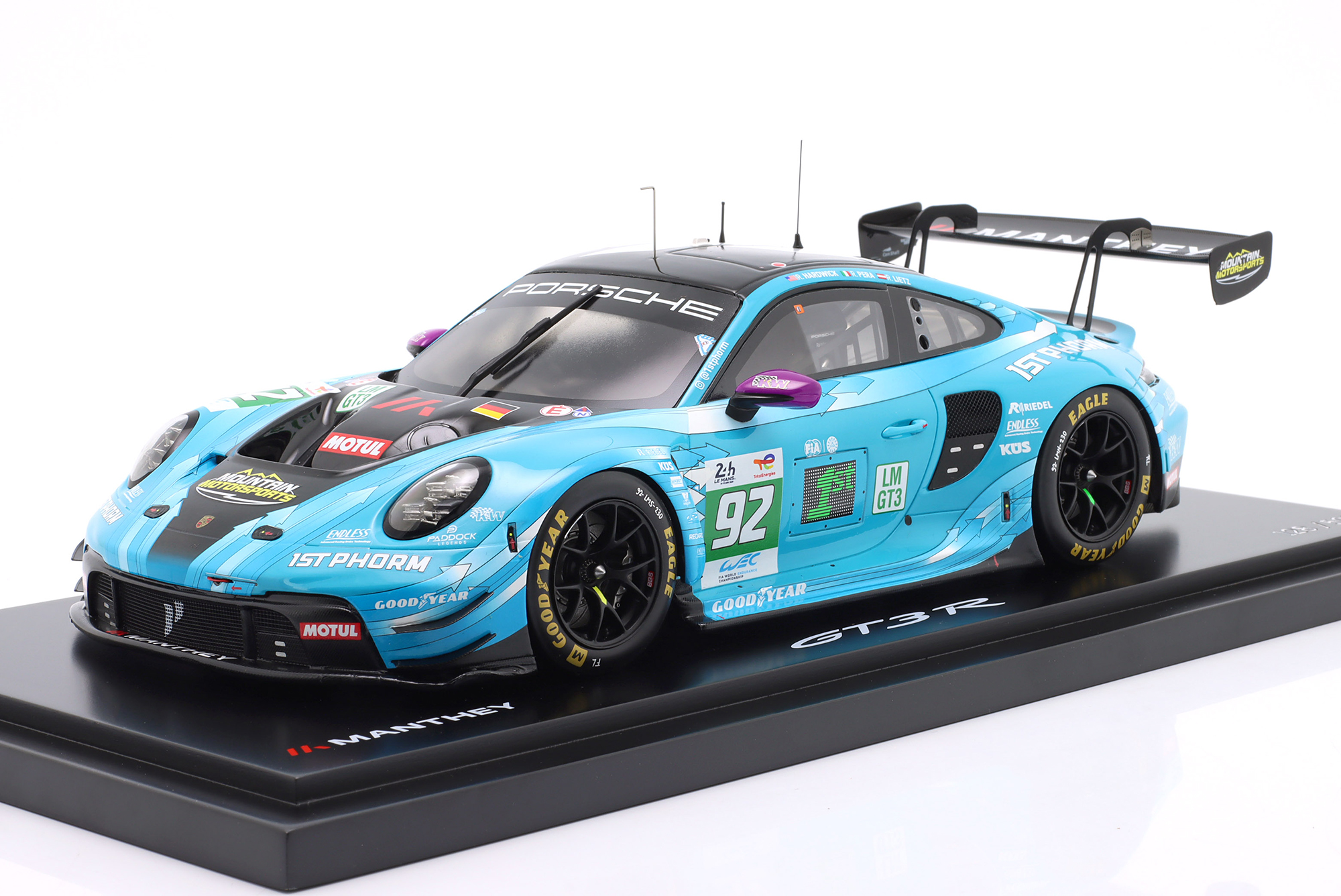 PORSCHE 911 GT3 R #92 WINNER LMGT3 24H LEMANS 2025 MANTHEY 1ST PHORM / ПОРШЕ 911 ГТ3 ПОБЕДИТЕЛЬ LMGT3 24 ЧАСА ЛЕ-МАН MANTHEY 1 МЕСТО ФОРМ