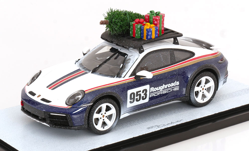 PORSCHE 911 (992) DAKAR CHRISTMAS EDITION 2024 BLUE WHITE RED