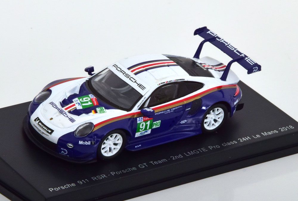 PORSCHE 911 (991) RSR NO 91 24H LE MANS 2018 ROTHMANNS (ДЛИНА МОДЕЛИ 6-10 СМ)