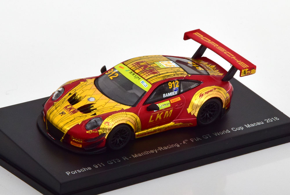 PORSCHE 911 (991) GT3 R NO 912 FIA GT MACAU 2018 (ДЛИНА МОДЕЛИ 6-10 СМ)
