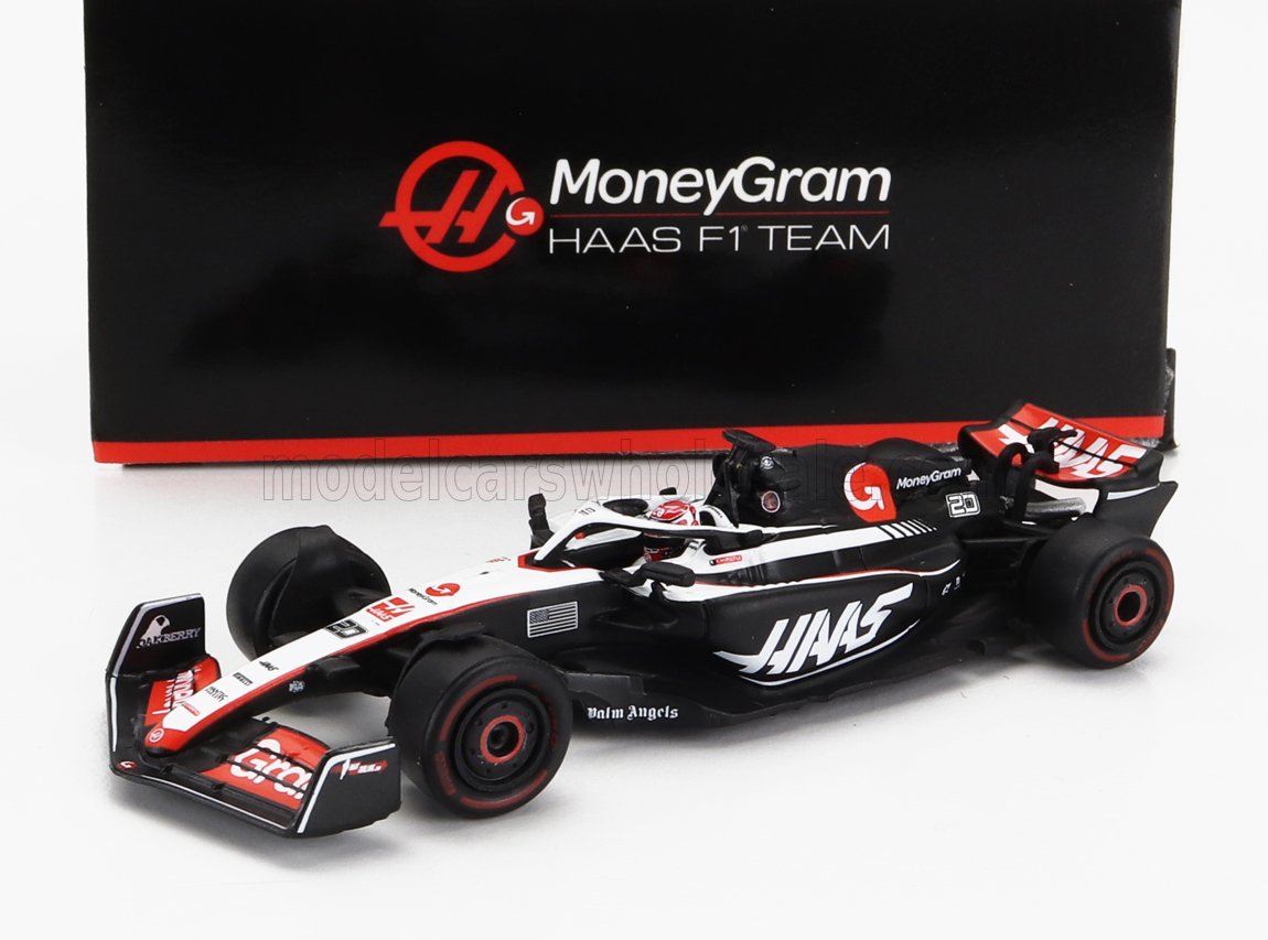 HAAS F1 FW23 TEAM MONEYGRAM HAAS #20 SEASON (2023) KEVIN MAGNUSSEN, WHITE BLACK RED (ДЛИНА МОДЕЛИ 6-10 СМ)