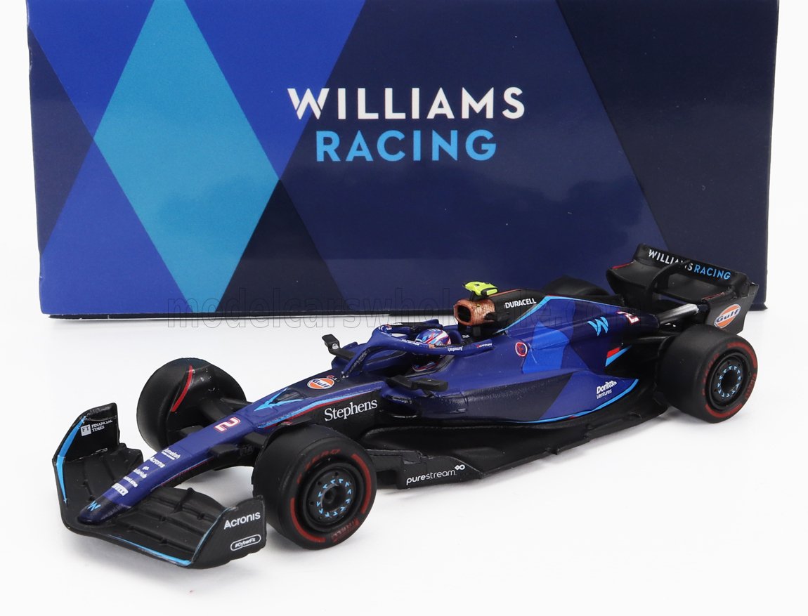 WILLIAMS F1 FW45 TEAM WILLIAMS RACING N2 BAHRAIN GP (2023) LOGAN SARGEANT, BLUE (ДЛИНА МОДЕЛИ 6-10 СМ)