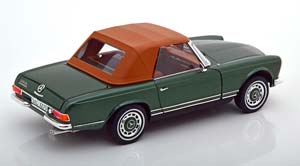 MERCEDES 280 SL W113 WITH REMOVABLE SOFTTOP 1963-1971 GREEN METALLIC/BROWN — фото 2