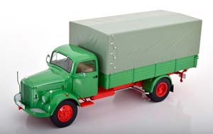MERCEDES L3500 PICK UP WITH CANVAS TOP GREEN RED GREY