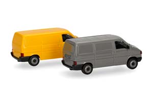VW VOLKSWAGEN T4 TRANSPORTER 2 ШТ., СЕРЫЙ/ЖЕЛТЫЙ (ДЛИНА МОДЕЛИ 3-5 СМ) — фото 3