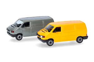 VW VOLKSWAGEN T4 TRANSPORTER 2 ШТ., СЕРЫЙ/ЖЕЛТЫЙ (ДЛИНА МОДЕЛИ 3-5 СМ)