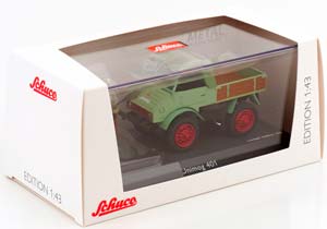 MERCEDES UNIMOG 401 WITH FIGURINES LIGHTGREEN RED — фото 3