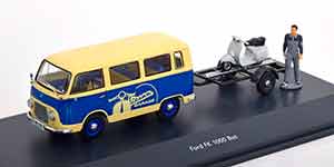 FORD FK 1000 BUS WITH TRAILER AND VESPA BLUE CREME — фото 1