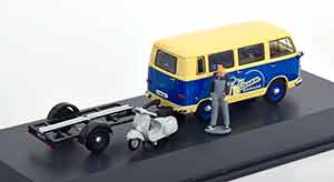 FORD FK 1000 BUS WITH TRAILER AND VESPA BLUE CREME — фото 2