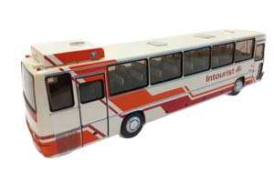 IKARUS INTURIST / ИКАРУС 250.70 ИНТУРИСТ (С ЭБЛЕМОЙ) БЕЖЕВЫЙ С КРАСНЫМИ ПОЛОСКАМИ КЛУБНИЧНЫЙ 1969-1996 — фото 2