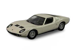 LAMBORGHINI MIURA P400 БЕЛЫЙ С СЕРЕБРИСТЫМ (ДЛИНА МОДЕЛИ 6-10 СМ)