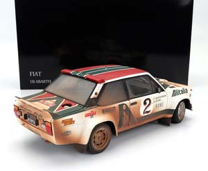 FIAT 131 ABARTH ALITALIA DIRTY AND NIGHT VERSION N2 4TH RALLY MONTECARLO 1978 WALTER ROHRL - CHRISTIAN GEISTDORFER, WHITE GREEN RED — фото 2